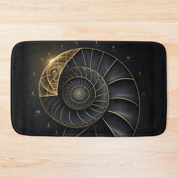 Item preview, Fibonacci Golden Ratio in Elegant and Exclusive Golden and Black Design designed and sold by RAGANADesign.