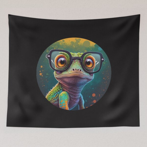 Item preview, Gecko Wearing Square Glasses Funny designed and sold by TracyDDigitals.