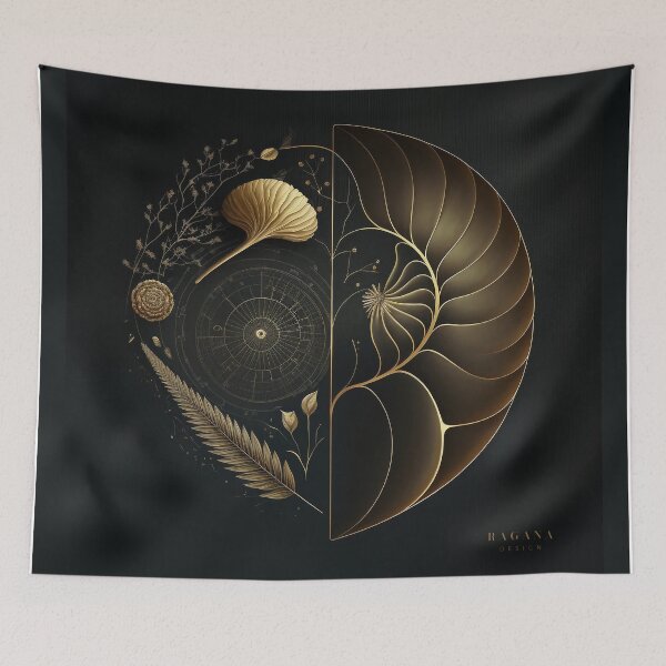Item preview, Fibonacci Golden Ratio in Elegant and Exclusive Golden and Black Design designed and sold by RAGANADesign.