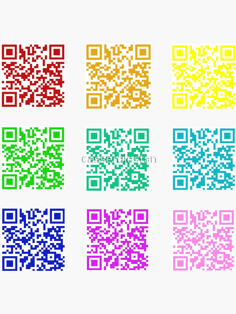 "Rainbow Rickroll QR Code Sticker Pack" Sticker for Sale by ...
