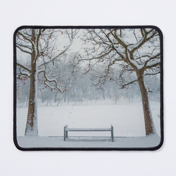 Item preview, a bench under the snowy trees designed and sold by psychoshadow.