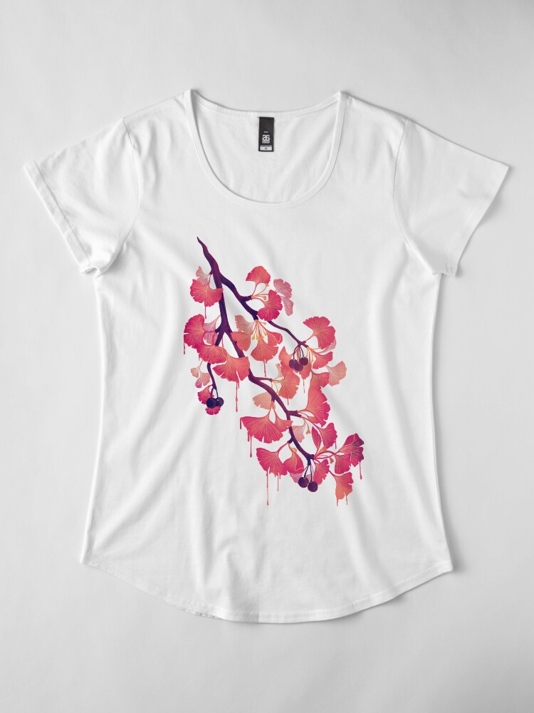 Vista alternativa de Camiseta premium de cuello ancho Oh ginkgo