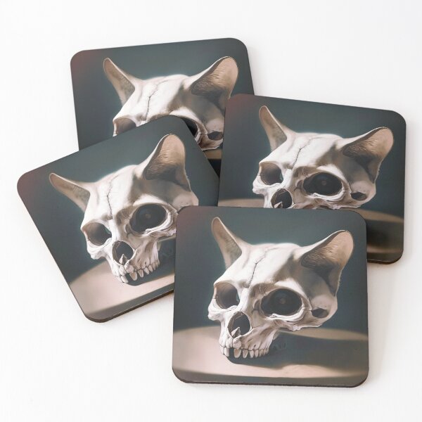 Item preview, Cat Skull, Fantasy Poster designed and sold by SkullandKitten.