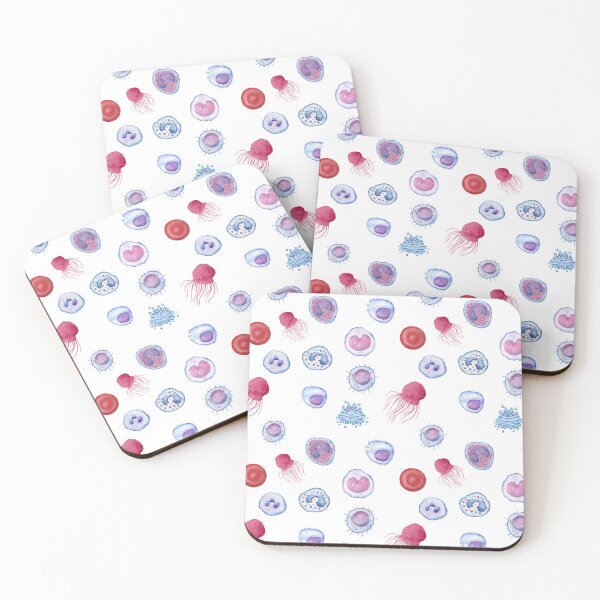 Item preview, Cute WBC white blood cells MicroBiology Seamless Pattern Sticker Pack.  designed and sold by labstud.