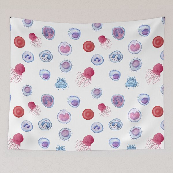 Item preview, Cute WBC white blood cells MicroBiology Seamless Pattern Sticker Pack.  designed and sold by labstud.