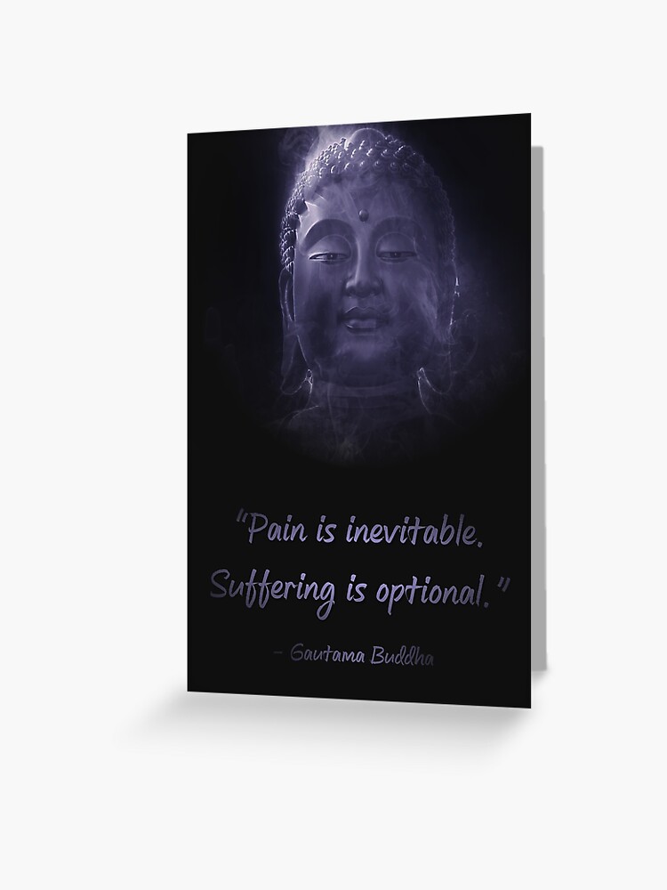 Buddha Quote Wall Art - “Pain Is Inevitable. Suffering Is Optional.” -  Violet Version