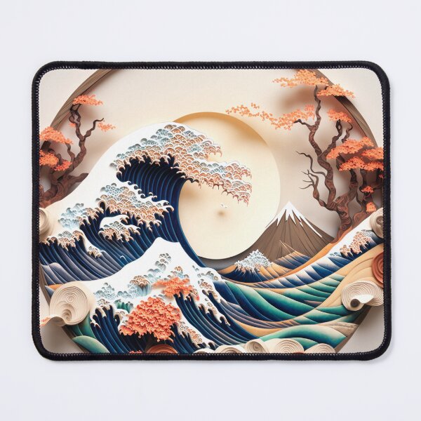 Item preview, Hokusai Inspired PaperQuill Mandala Artwork designed and sold by jojolescargot.