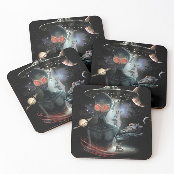 Item preview, Ufo abducts cats in Space - Alien Ufo Cats for Cats Lovers designed and sold by tincho86tb.