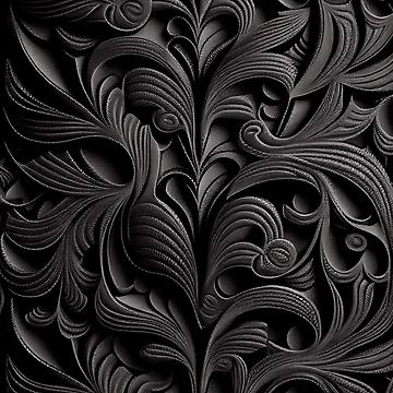 Imagen de la obra Black Extreme Clay Contemporary Pattern Digital Painting de CodeAndColors