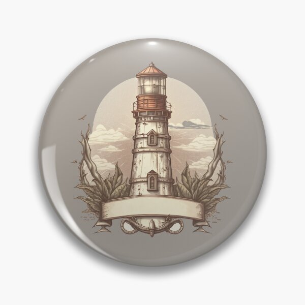 Aperçu de l'œuvre Logo nautique d'illustration de phare d'automne calme créée et vendue par ArcadeVault.
