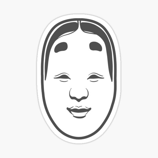 Artikel-Vorschau von Traditionelle japanische Masken, Onnamen, stilisiertes Design mit dunkelgrauer Tinte, designt und verkauft von martodesign.