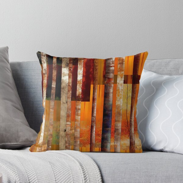 Aperçu de l'œuvre Abstrait forêt orange rayures créée et vendue par CoCrafts.