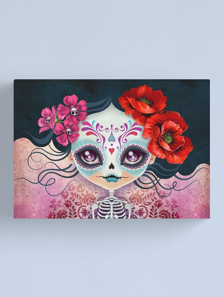 Alternate view of Amelia Calavera - Sugar Skull Canvas Print