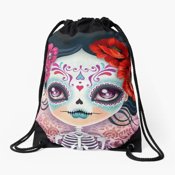 Amelia Calavera - Sugar Skull Drawstring Bag