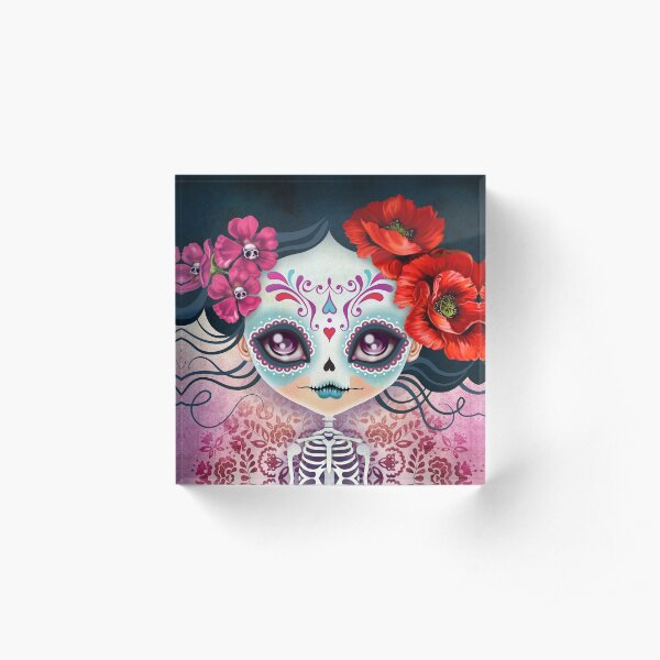 Amelia Calavera - Sugar Skull Acrylic Block