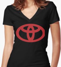 Logo toyota red Women's Fitted V-Neck T-Shirt
