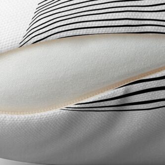 Alternate view of Modern simple trendy black white striped pattern Throw Pillow
