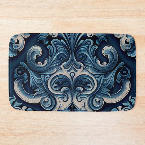 Item preview, Relaxed Baroque Drawn Blue Western Pattern Digital Painting designed and sold by CodeAndColors.