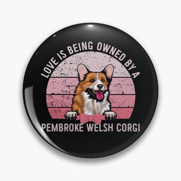 Item preview, Pembroke Welsh Corgi Dog Love Pink Vintage Sunset Valentine designed and sold by Cuddlythopia.