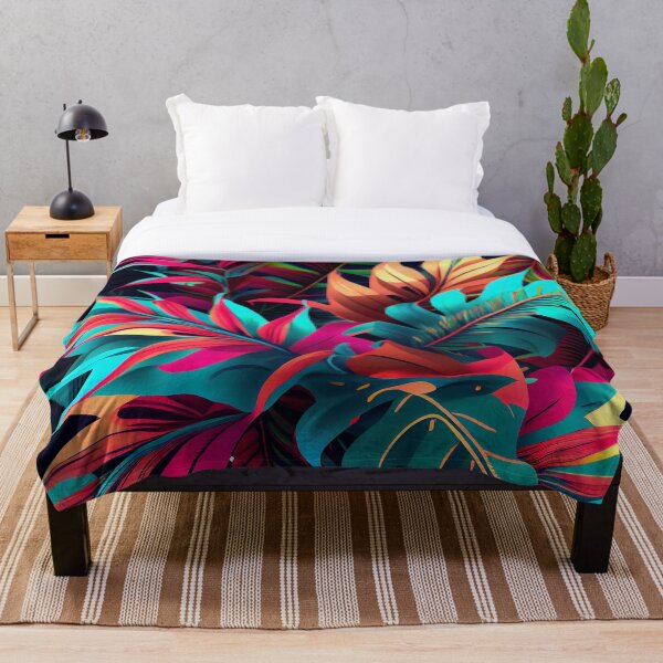 Aperçu de l'œuvre Vivid Flowing Tropical Pattern Digital Painting créée et vendue par CodeAndColors.