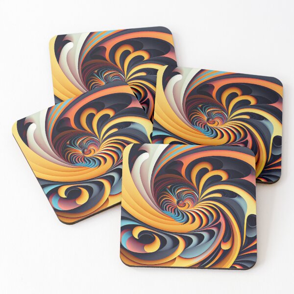 Item preview, Psychedelic Futuristic Swirling Geometric Modern  Digital Painting designed and sold by CodeAndColors.