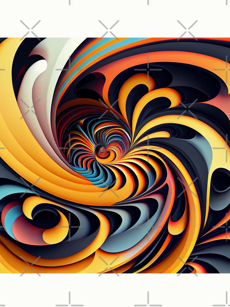 Thumbnail 6 von 6, Pullover, Psychedelic Futuristic Swirling Geometric Modern Digital Painting designt und verkauft von CodeAndColors.