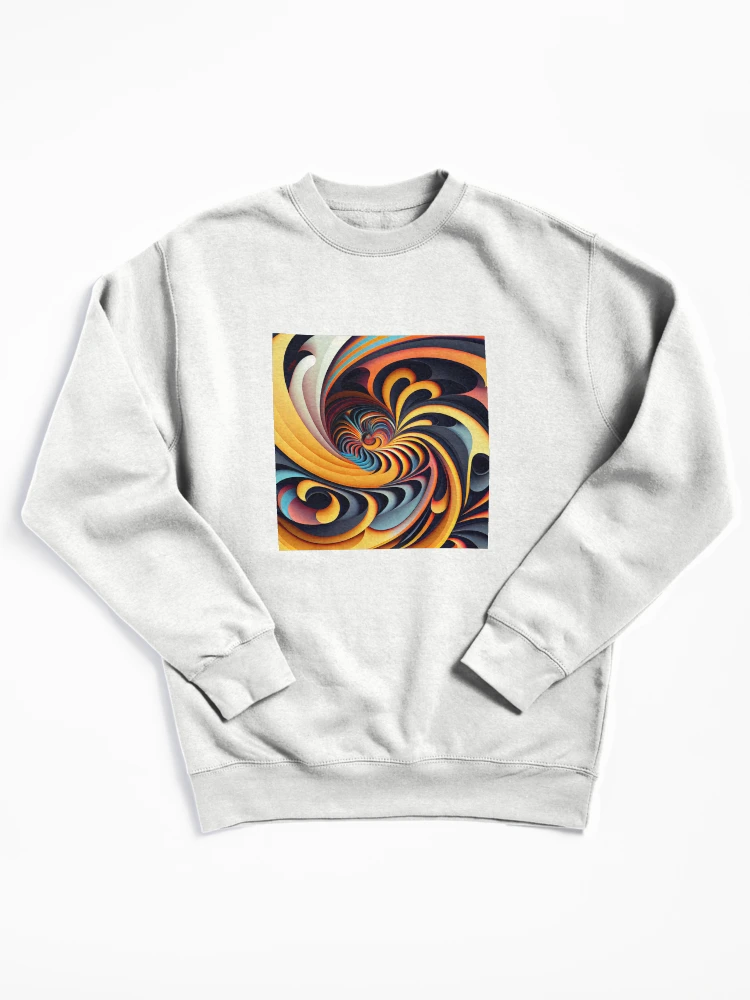 Thumbnail 1 von 6, Pullover, Psychedelic Futuristic Swirling Geometric Modern Digital Painting designt und verkauft von CodeAndColors.