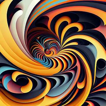 Vorschaubild zum Design Psychedelic Futuristic Swirling Geometric Modern Digital Painting von CodeAndColors