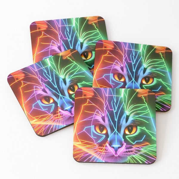 Item preview, Neon Cat - Modern Digital Art designed and sold by Ai-michiart.