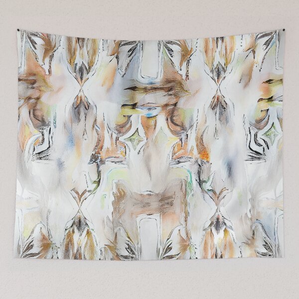 Aperçu de l'œuvre White Impressionist Muted Bohemian Pattern Digital Painting créée et vendue par CodeAndColors.