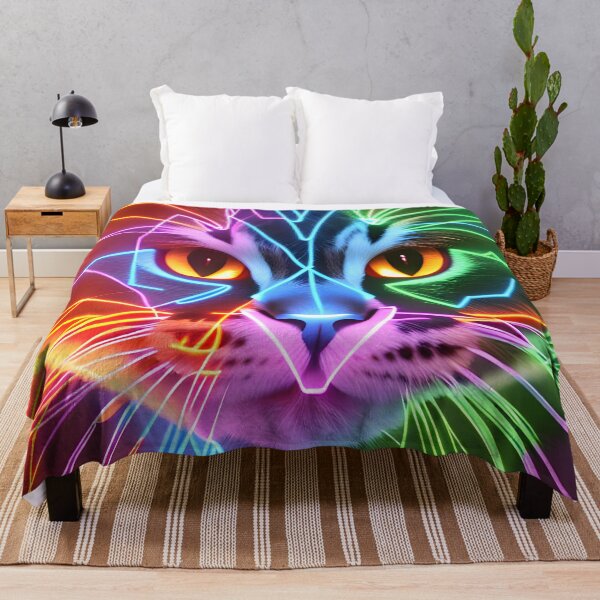 Item preview, Neon Cat - Modern Digital Art designed and sold by Ai-michiart.