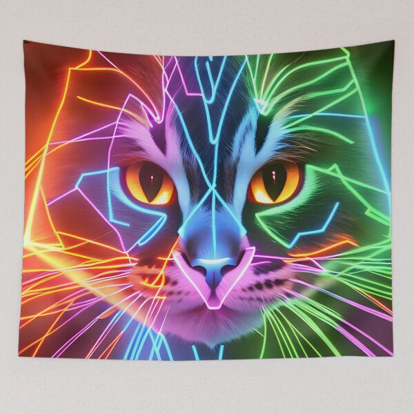 Item preview, Neon Cat - Modern Digital Art designed and sold by Ai-michiart.