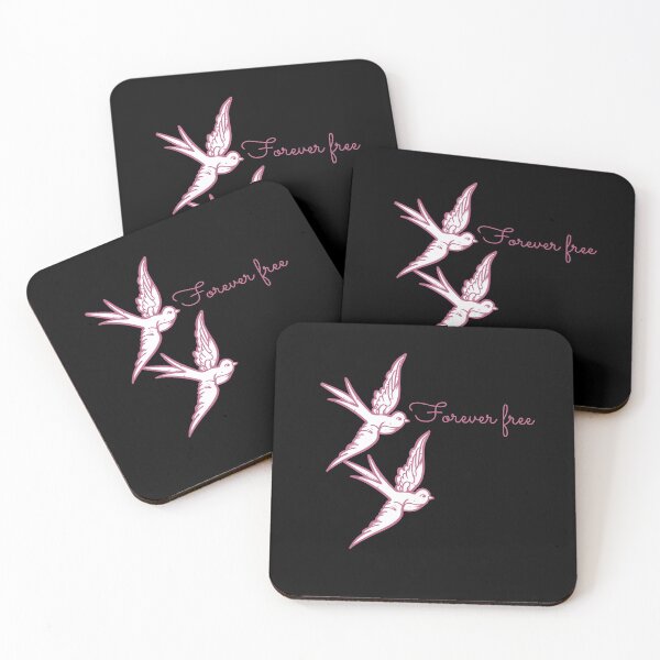 Item preview, Old school birds forever free pink designed and sold by ShoutForJoy.