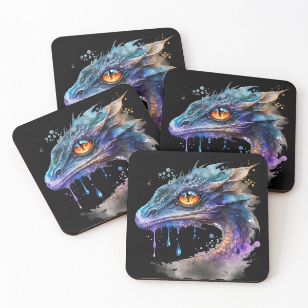 Item preview, Watercolor Blue Dragon, Water Dragon Portrait designed and sold by MoonFoxDesign.