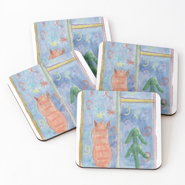 Item preview, Cat Looking at Festive Firework designed and sold by mila-ola.