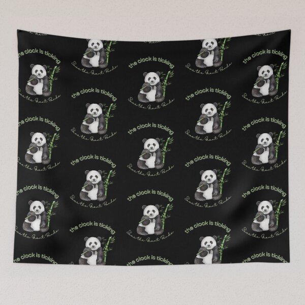 Item preview, Save The Panda The Clock is Ticking Shower Curtain designed and sold by MagicWolfStar.
