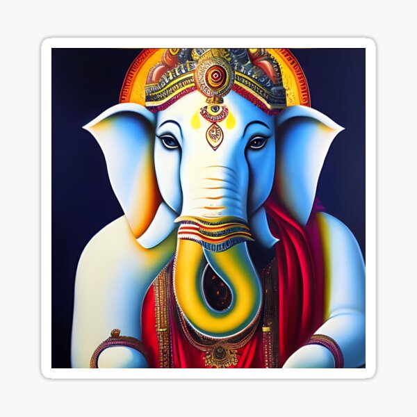 Vintage Ganesh. Hindu god inpersonated as an Elephant. Great gift for Bengali New Year and all hindu culture and meditation lovers! Sticker