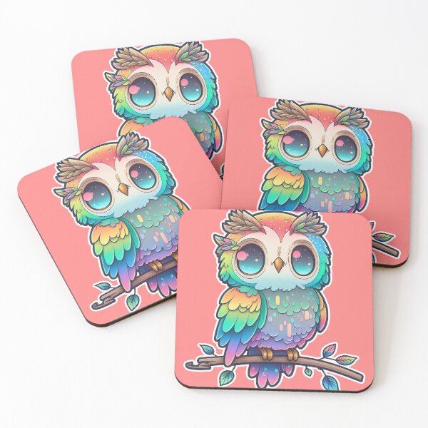 Item preview, Rainbow Kawaii Owl Anime Colorful Prism designed and sold by tronictees.