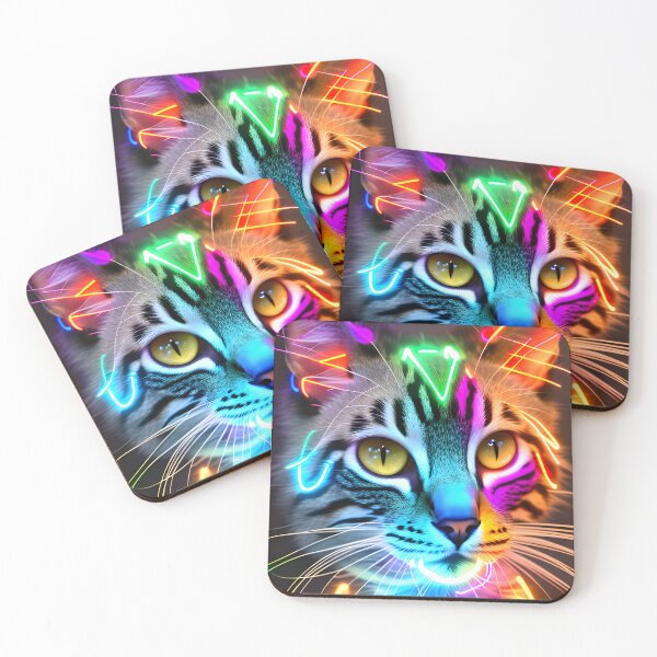 Item preview, Neon Cat - Modern Digital Art designed and sold by Ai-michiart.