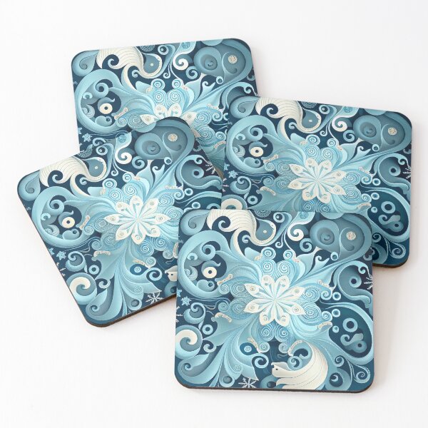 Item preview, Blue Enchanted Pastel Classic Modern Coastal Pattern Digital Painting designed and sold by CodeAndColors.