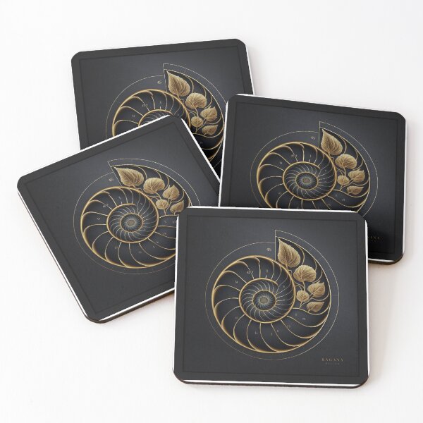Item preview, Fibonacci Golden Ratio in Elegant and Exclusive Golden and Black Design designed and sold by RAGANADesign.