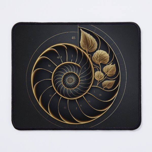 Item preview, Fibonacci Golden Ratio in Elegant and Exclusive Golden and Black Design designed and sold by RAGANADesign.