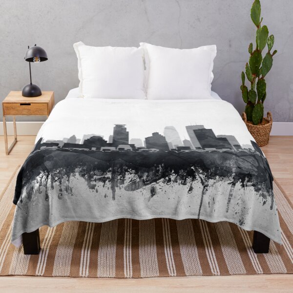 Item preview, Minneapolis Skyline Black White Watercolor by Zouzounio Art designed and sold by zouzounioart.
