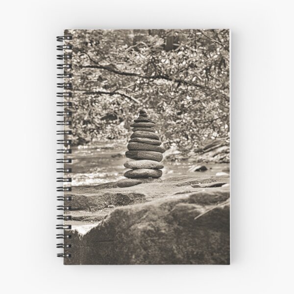 Item preview, Dukes Creek Cairn at Anna Ruby Falls Black And White designed and sold by LisaWootenPhoto.