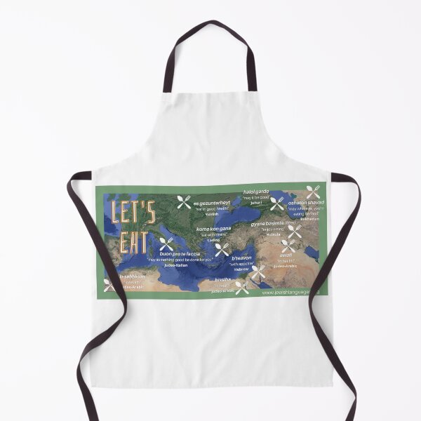 Item preview, Let's Eat! Map with pre-meal phrases in 10 Jewish languages  designed and sold by Jewish Language Project.