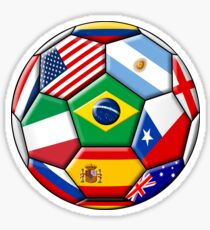 Brazil 2014 - soccer with various flags Sticker