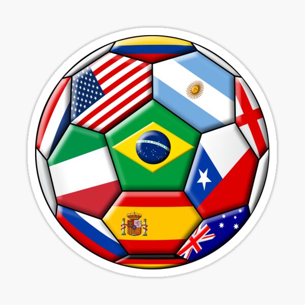 Football avec divers drapeaux Sticker