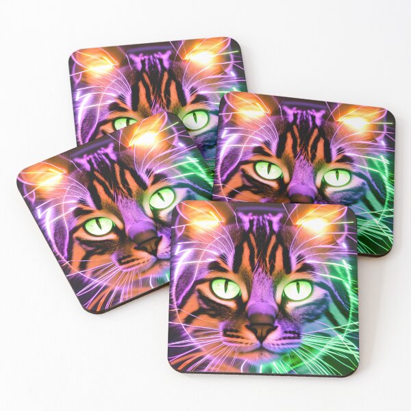 Item preview, Neon Cat - Modern Digital Art designed and sold by Ai-michiart.