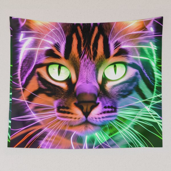 Item preview, Neon Cat - Modern Digital Art designed and sold by Ai-michiart.