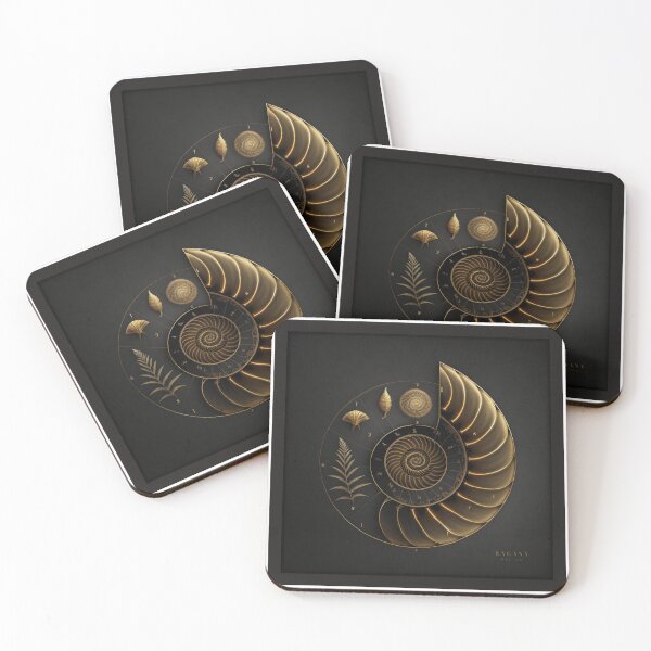 Item preview, Fibonacci Golden Ratio in Elegant and Exclusive Golden and Black Design designed and sold by RAGANADesign.